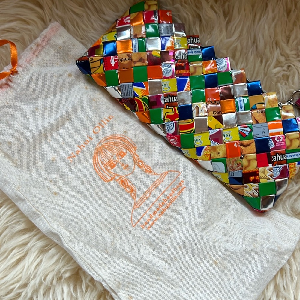 Nahui ollin candy wrapper wristlet purse